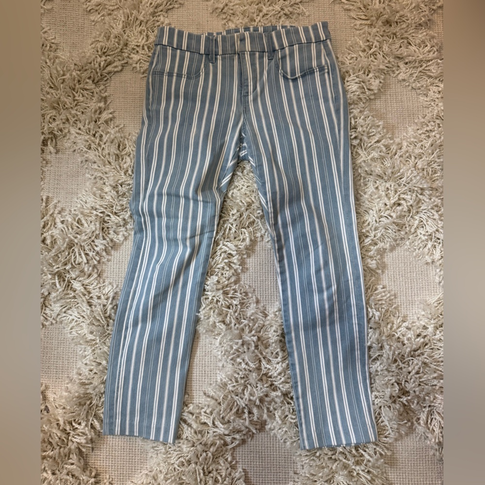 2/$25 SALE - LOFT Blue and White Striped Ankle Pants